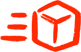 Red shipping box icon.